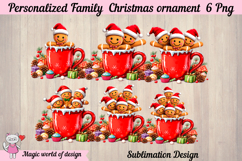 Family Christmas ornament clipart PNG bundle for sublimation Product Image 3