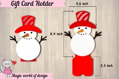 Christmas snowman gift card holder svg, layered paper cut Product Image 3