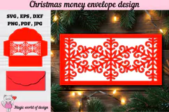Christmas Snowflakes Money Envelope svg, Papercut Gift Card Product Image 2