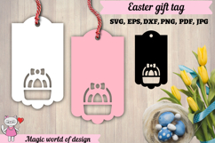 Easter Bunny gift tag, Happy easter day, SVG Cut File Product Image 1