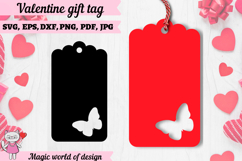 Paper Cut Tags SVG. Valentine Gift Tags with Heart Product Image 1