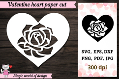 Heart Valentine, Paper Cut Template svg Product Image 1