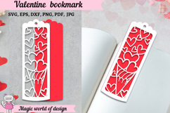 Two Layered Bookmarks with Hearts SVG, Papercut Template Product Image 2