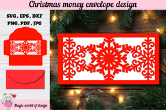 Christmas Snowflakes Money Envelope svg, Papercut Gift Card Product Image 2