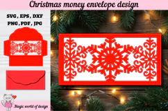 Christmas Snowflakes Money Envelope svg, Papercut Gift Card Product Image 2