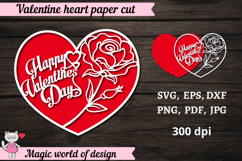 Heart Valentine, Paper Cut Template svg Product Image 1