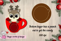 3d Christmas Candy Dome deer t in a glass svg, Layered Pape Product Image 3
