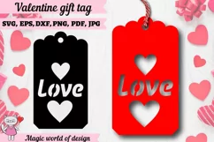 Valentines heart love gift tags svg, Papercut svg Product Image 3
