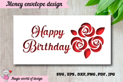 Delicate Rose Pattern Money Envelope for Birthday svg Product Image 1