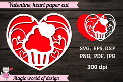 Heart Valentine, Paper Cut Template svg Product Image 1