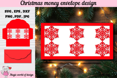 Christmas Snowflakes Money Envelope svg, Papercut Gift Card Product Image 2