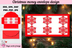 Christmas Snowflakes Money Envelope svg, Papercut Gift Card Product Image 2