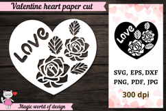 Heart Valentine, Paper Cut Template svg Product Image 1