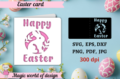 Happy Easter card, Easter paper cutting greeting card Product Image 1