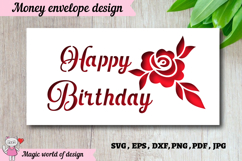 Luxury Rose Pattern Money Envelope for Birthday svg Product Image 1