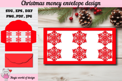 Christmas Snowflakes Money Envelope svg, Papercut Gift Card Product Image 1