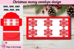 Christmas Snowflakes Money Envelope svg, Papercut Gift Card Product Image 1