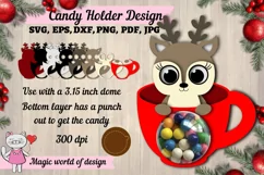 3d Christmas Candy Dome deer t in a glass svg, Layered Pape Product Image 1