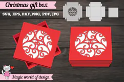 Christmas Gift Box SVG, Christmas Square Treat Box Product Image 3