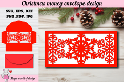 Christmas Snowflakes Money Envelope svg, Papercut Gift Card Product Image 1