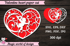 Heart Valentine, Paper Cut Template svg Product Image 1
