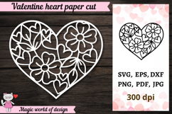 Heart Valentine, Paper Cut Template svg Product Image 1