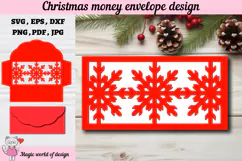 Christmas Snowflakes Money Envelope svg, Papercut Gift Card Product Image 2