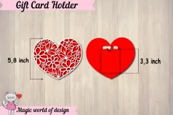 Valentine gift card holder SVG Design paper cut Product Image 2