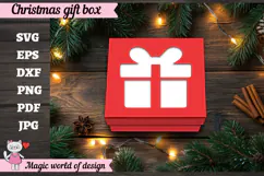 Christmas Gift Box SVG, Christmas Square Treat Box Product Image 4