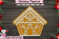 Christmas gingerbread house svg, Layered Paper cut Product Image 1