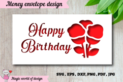 Birthday money envelope SVG for cash gifts, Papercut Gift Product Image 1