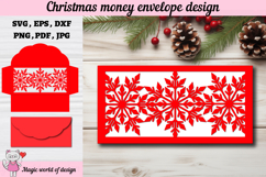 Christmas Snowflakes Money Envelope svg, Papercut Gift Card Product Image 2