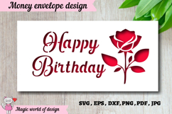 Floral Birthday Money Envelope svg, Papercut Gift Product Image 1