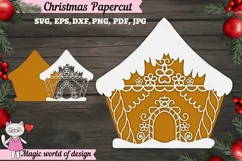 Christmas gingerbread cookies svg, Layered Paper cut Product Image 1