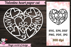 Heart Valentine, Paper Cut Template svg Product Image 1