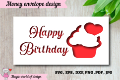 Birthday money envelope SVG for cash gifts, Papercut Gift Product Image 1