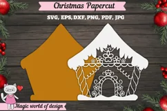 Christmas gingerbread cookies svg, Layered Paper cut Product Image 2