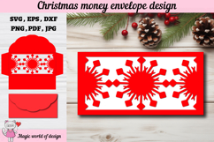 Christmas Snowflakes Money Envelope svg, Papercut Gift Card Product Image 1