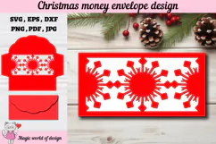 Christmas Snowflakes Money Envelope svg, Papercut Gift Card Product Image 1