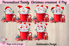 Custom Snowman Family Ornament PNG Bundle Product Image 3