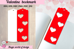 Bookmarks with Hearts SVG - Love Bookmark Papercut Template Product Image 1