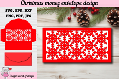 Christmas Snowflakes Money Envelope svg, Papercut Gift Card Product Image 1