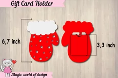 Christmas gift card holder SVG Design Santa Claus mitten Product Image 3