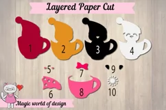 Christmas Penguin in glass svg Layered Paper Cut design Product Image 3