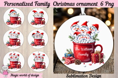 Custom Snowman Family Ornament PNG Bundle Product Image 1