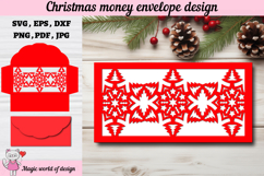 Christmas Snowflakes Money Envelope svg, Papercut Gift Card Product Image 1