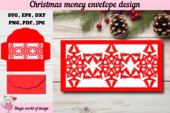 Christmas Snowflakes Money Envelope svg, Papercut Gift Card Product Image 1
