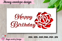 Birthday money envelope SVG for cash gifts, Papercut Gift Product Image 1