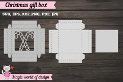 Christmas Candy Cane Gift Box SVG, 3D Layered Gift Box Product Image 2