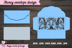 Butterflies Money Envelope SVG Paper Cut SVG Product Image 2